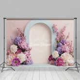 Aperturee - Aperturee Baby Pink Floral Arch Fine Arts Wedding Backdrop